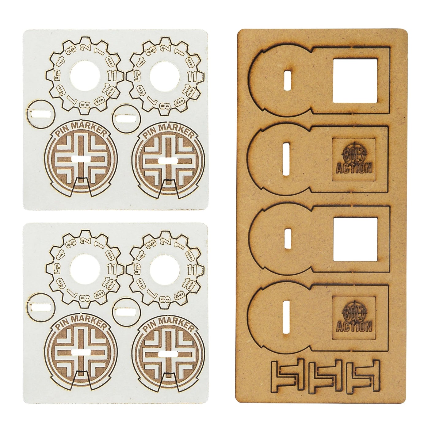 Bolt Action MDF Unit Pin Markers - Germany