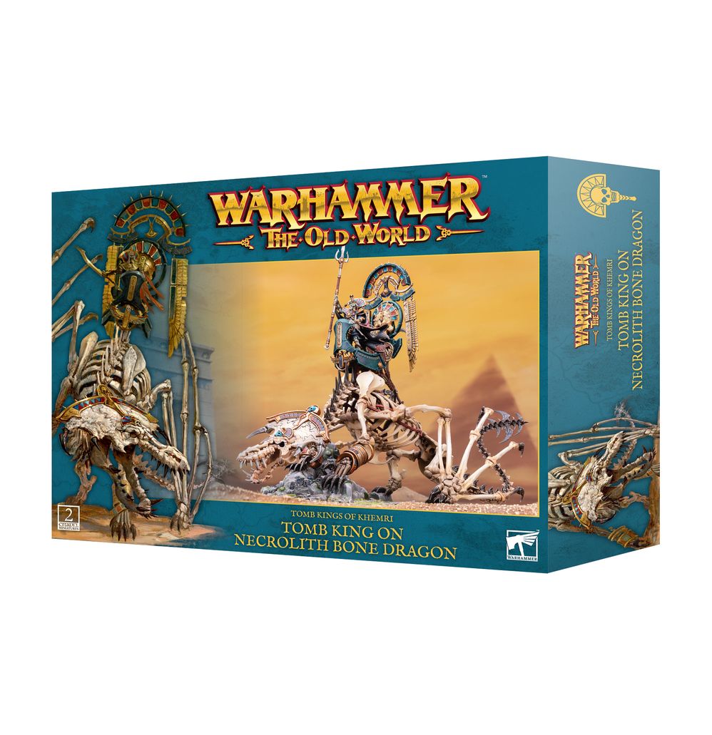 TOMB KINGS OF KHEMRI: TOMB KING / LICHE PRIEST ON NECROLITH BONE DRAGON