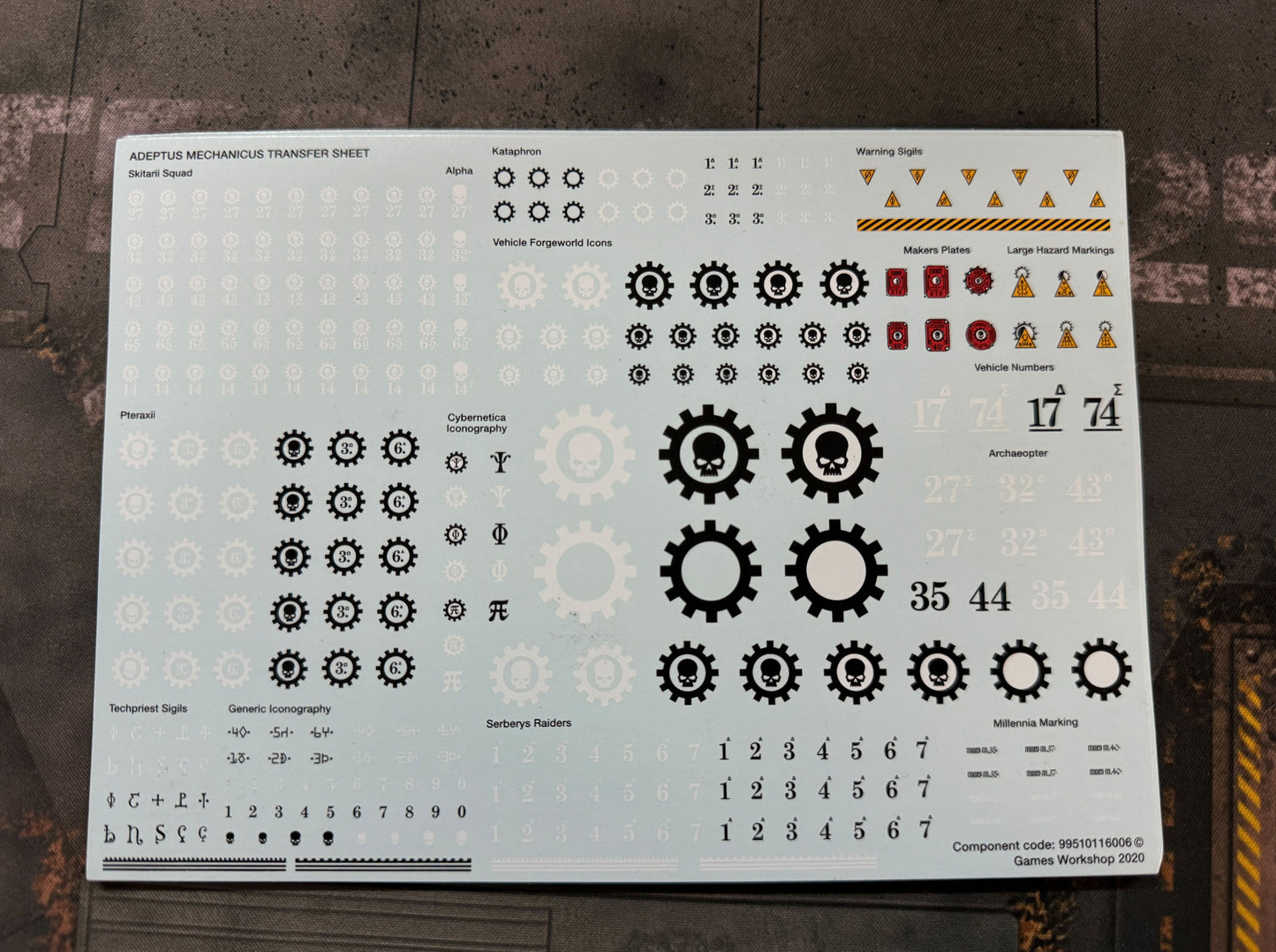 SSS585 Accessories Water-transfer Sheet