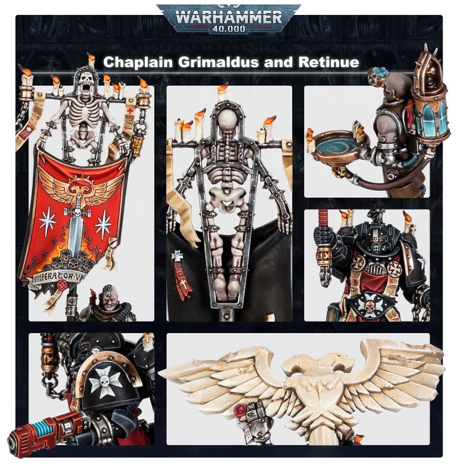 BLACK TEMPLARS: Chaplain Grimaldus & Retinue