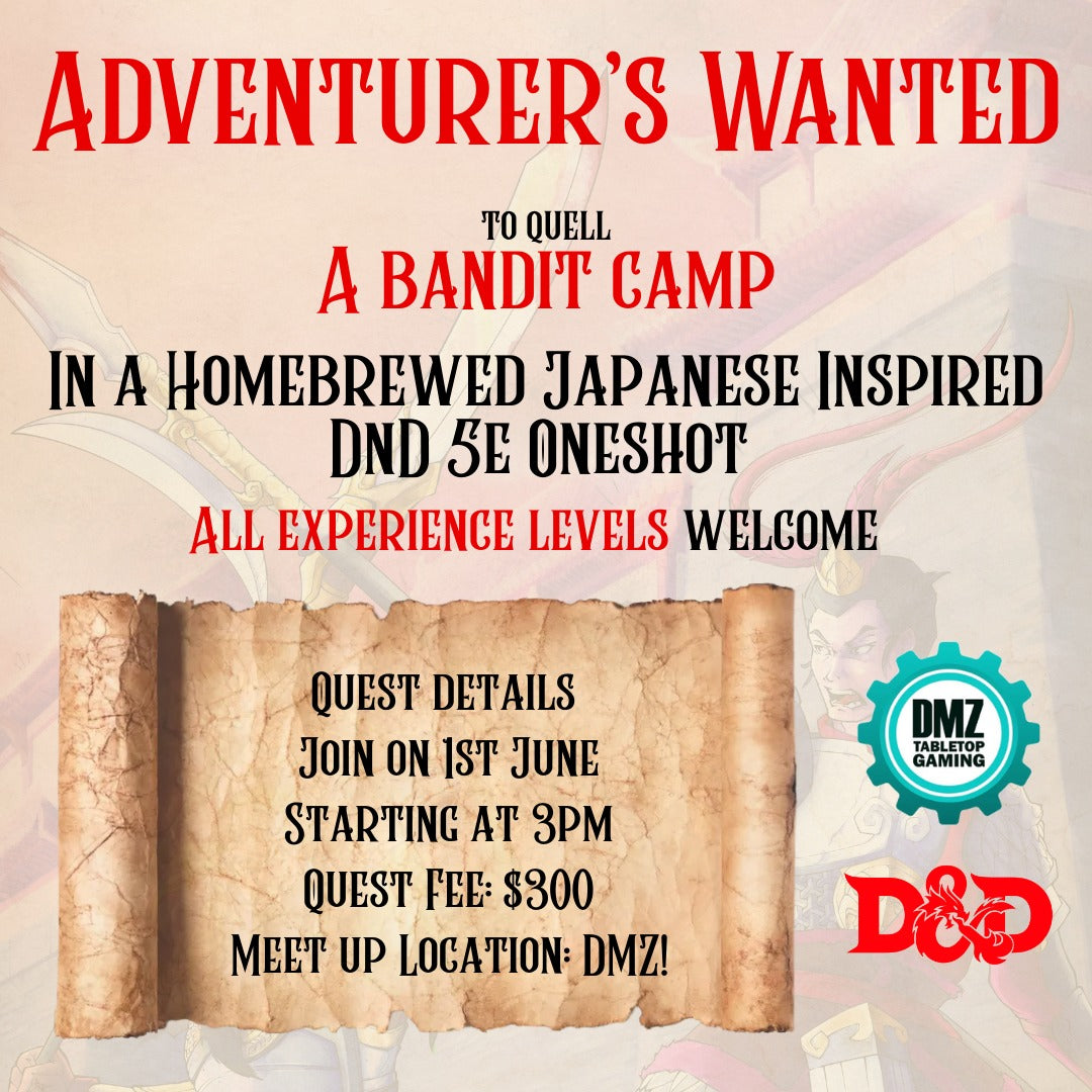 Adventurer's Wanted For DnD 5E Oneshot !!!