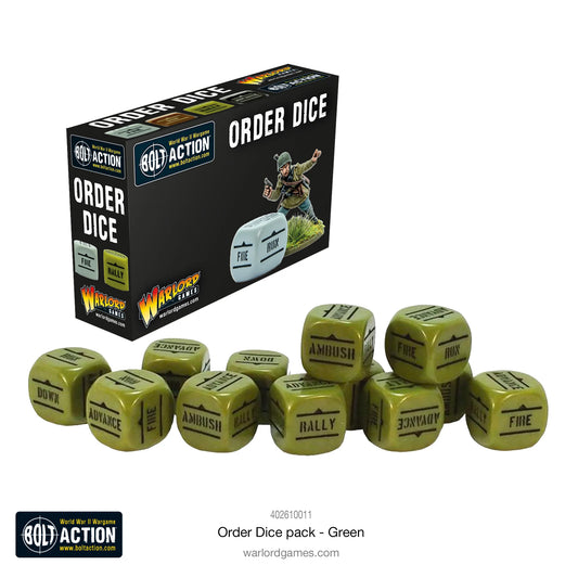 BOLT ACTION ORDER DICE GREEN