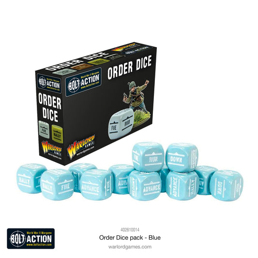 BOLT ACTION ORDER DICE BLUE