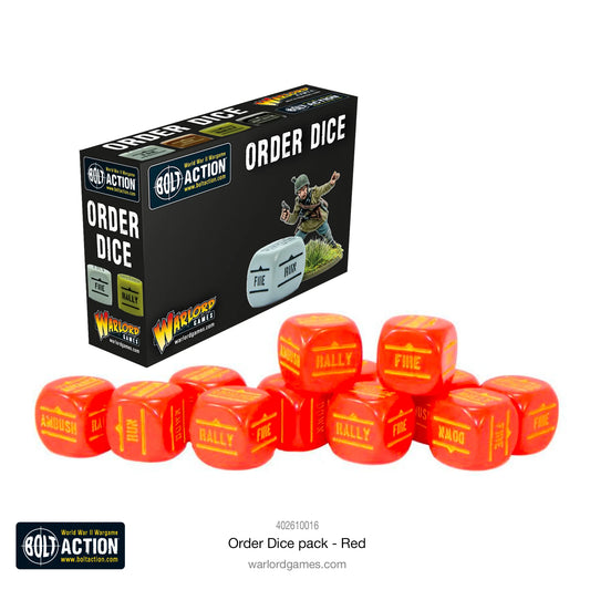 BOLT ACTION ORDER DICE RED