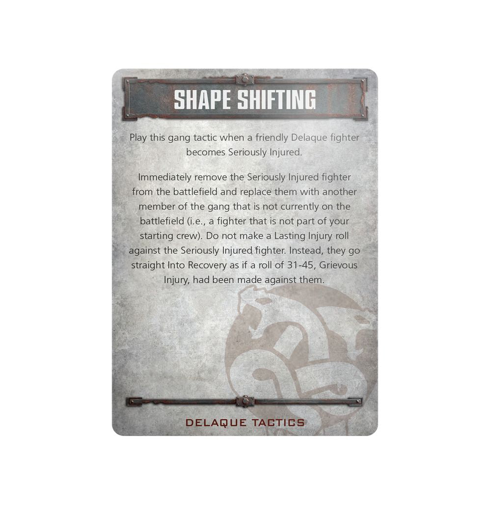 NECROMUNDA: DELAQUE GANG TACTICS CARDS (Second edition)