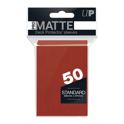 PRO-Matte 50ct Standard Deck Protector sleeves: Red