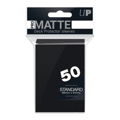 PRO-Matte 50ct Standard Deck Protector sleeves: Black