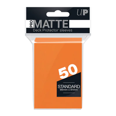PRO-Matte 50ct Standard Deck Protector sleeves: Orange
