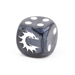 Conquest Logo on Dark Grey Marbled Dice - 24 per pack