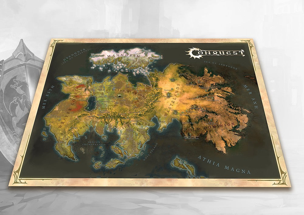 Conquest Cloth Map of Alektria, the first continent of EÄ