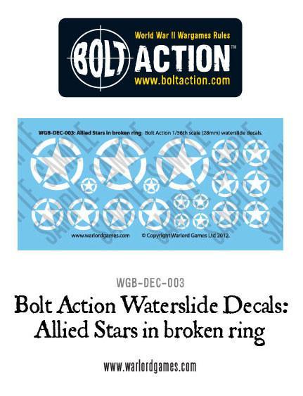 [MADE TO ORDER] Bolt Action Allied Stars in broken ring decal sheet