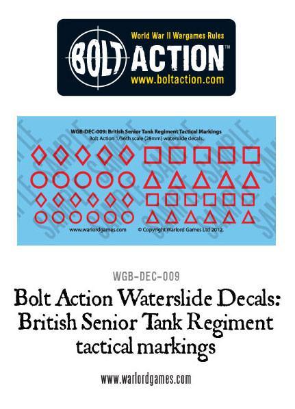 [MADE TO ORDER] Bolt Action British Senior Tank Regiment tactical markings decal sheet