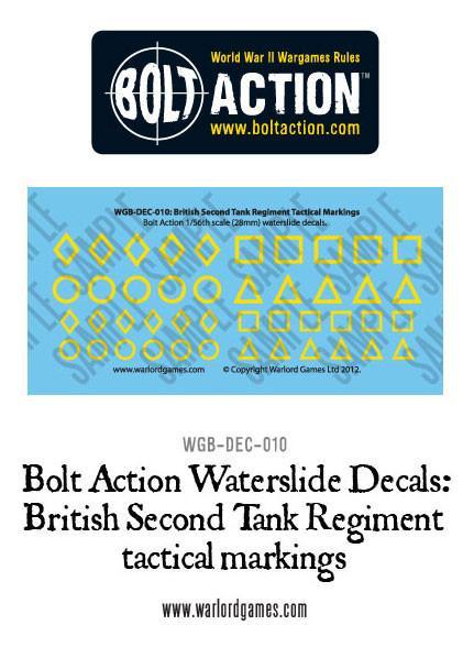 [MADE TO ORDER] Bolt Action British Second Tank Regiment tactical markings decal sheet